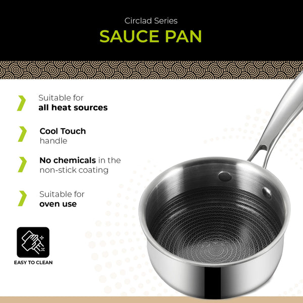 BE | LIVING CIRCLAD Series 2-Quart Hybrid Nonstick Saucepan with Lid 7”
