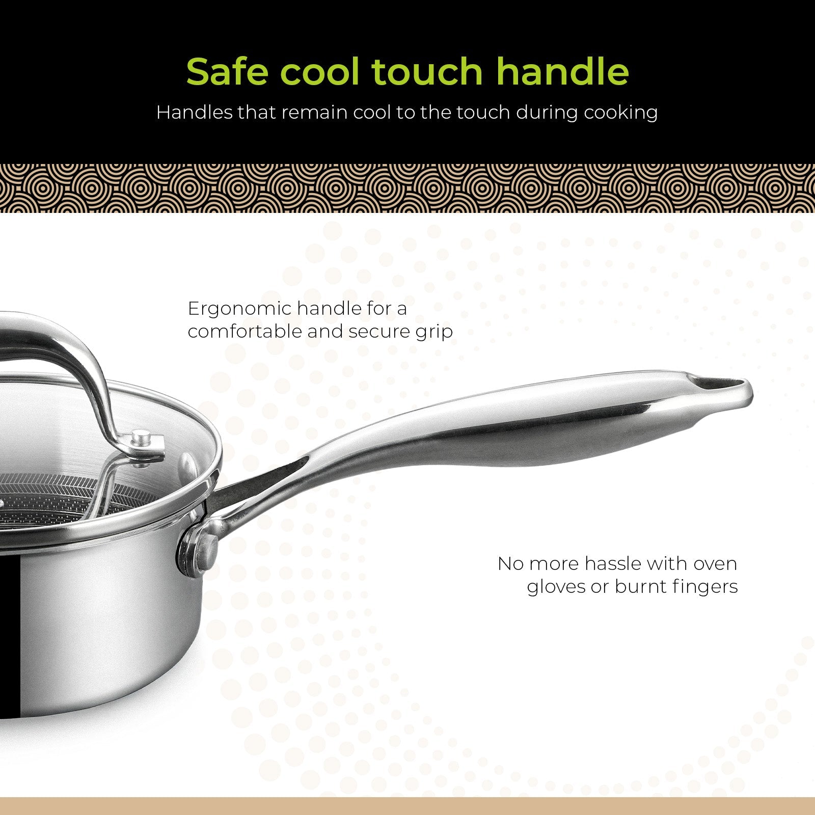 BE | LIVING CIRCLAD Series 2-Quart Hybrid Nonstick Saucepan with Lid 7”
