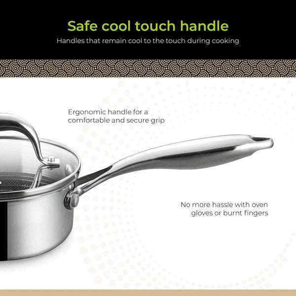 BE | LIVING CIRCLAD Series 2-Quart Hybrid Nonstick Saucepan with Lid 7”