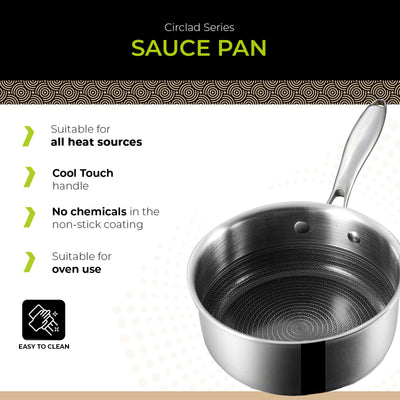 BE | LIVING CIRCLAD Series 2-Quart Hybrid Nonstick Saucepan with Lid 7”