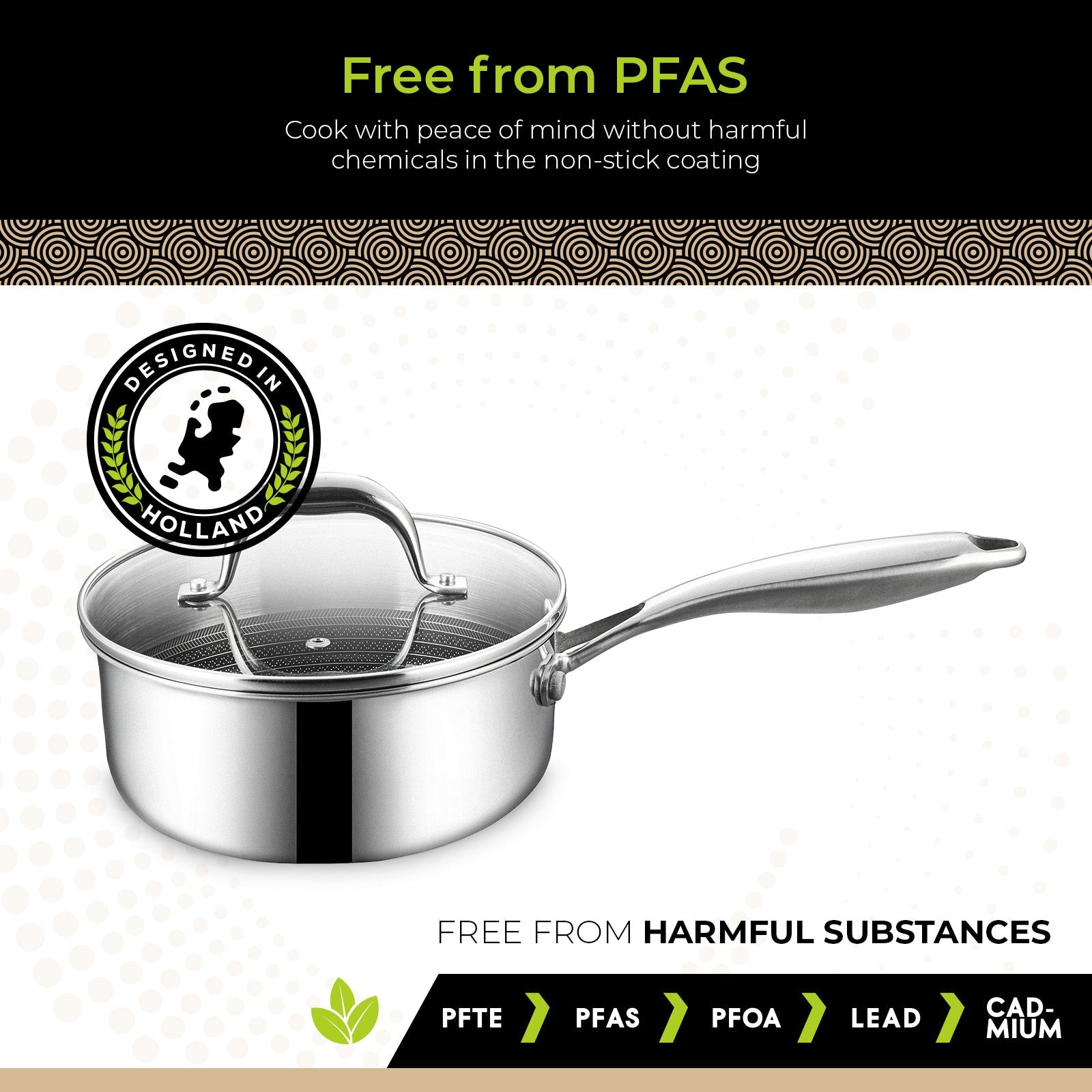 BE | LIVING CIRCLAD Series 2-Quart Hybrid Nonstick Saucepan with Lid 7”