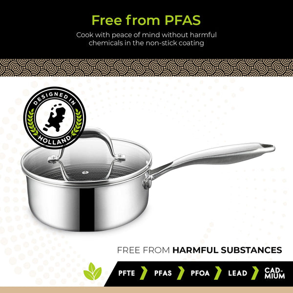BE | LIVING CIRCLAD Series 2-Quart Hybrid Nonstick Saucepan with Lid 7”