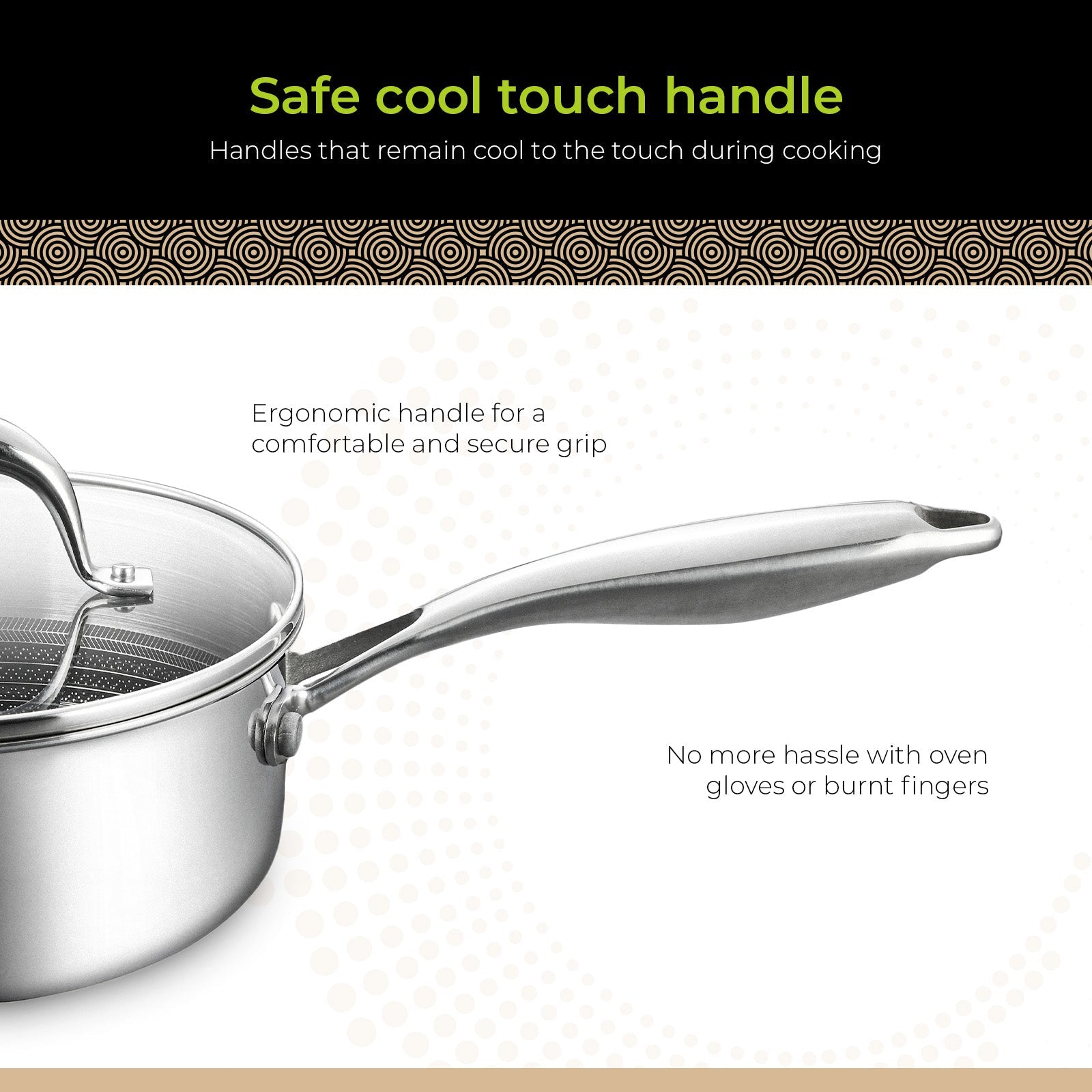BE | LIVING CIRCLAD Series 2-Quart Hybrid Nonstick Saucepan with Lid 7”