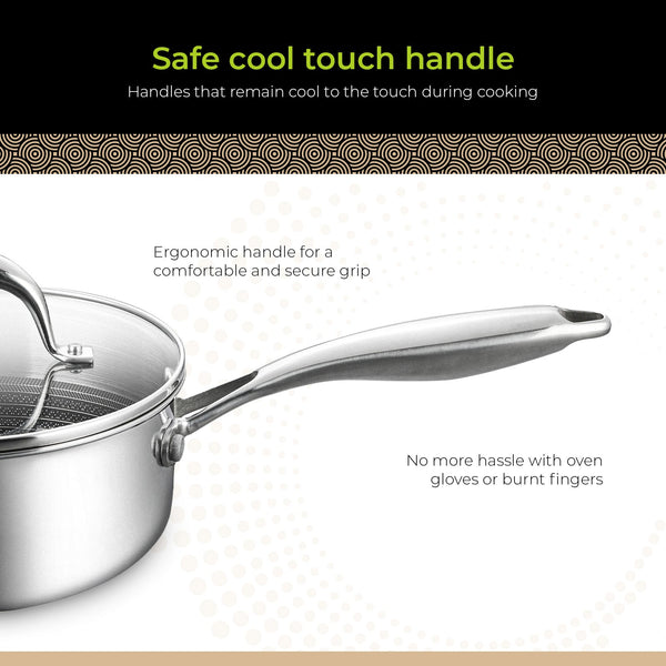 BE | LIVING CIRCLAD Series 2-Quart Hybrid Nonstick Saucepan with Lid 7”