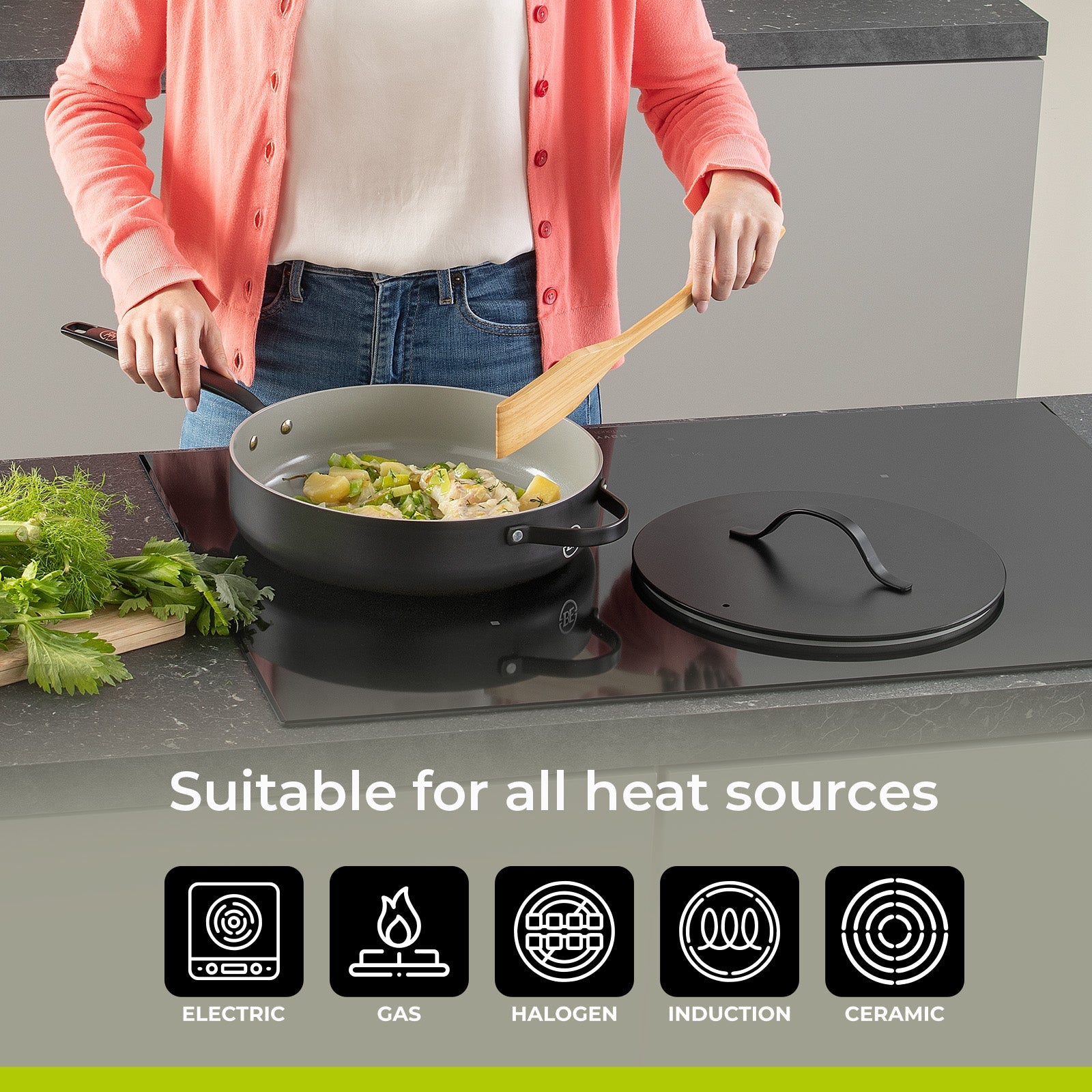 BE | LIVING Essential Series Sauté Pan with Lid - Ø 28cm
