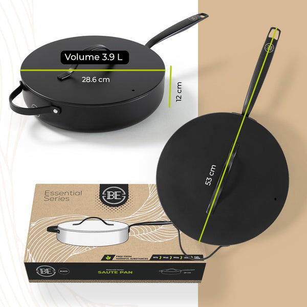 BE | LIVING Essential Series Sauté Pan with Lid - Ø 28cm