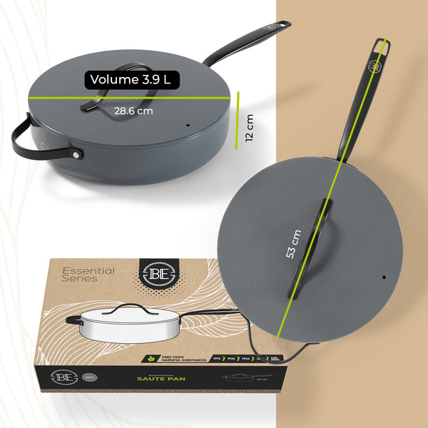 BE | LIVING Essential Series Sauté Pan with Lid - Ø 28cm