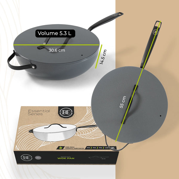 BE | LIVING Essential Series Wok with Lid - Ø 30 cm