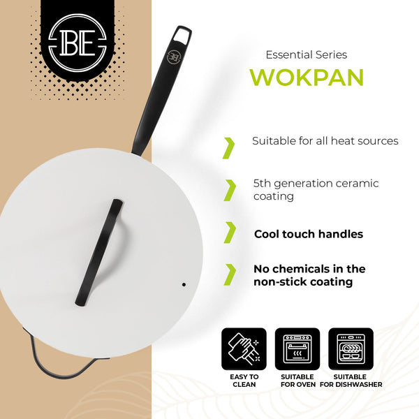 BE | LIVING Essential Series Wok with Lid - Ø 30 cm