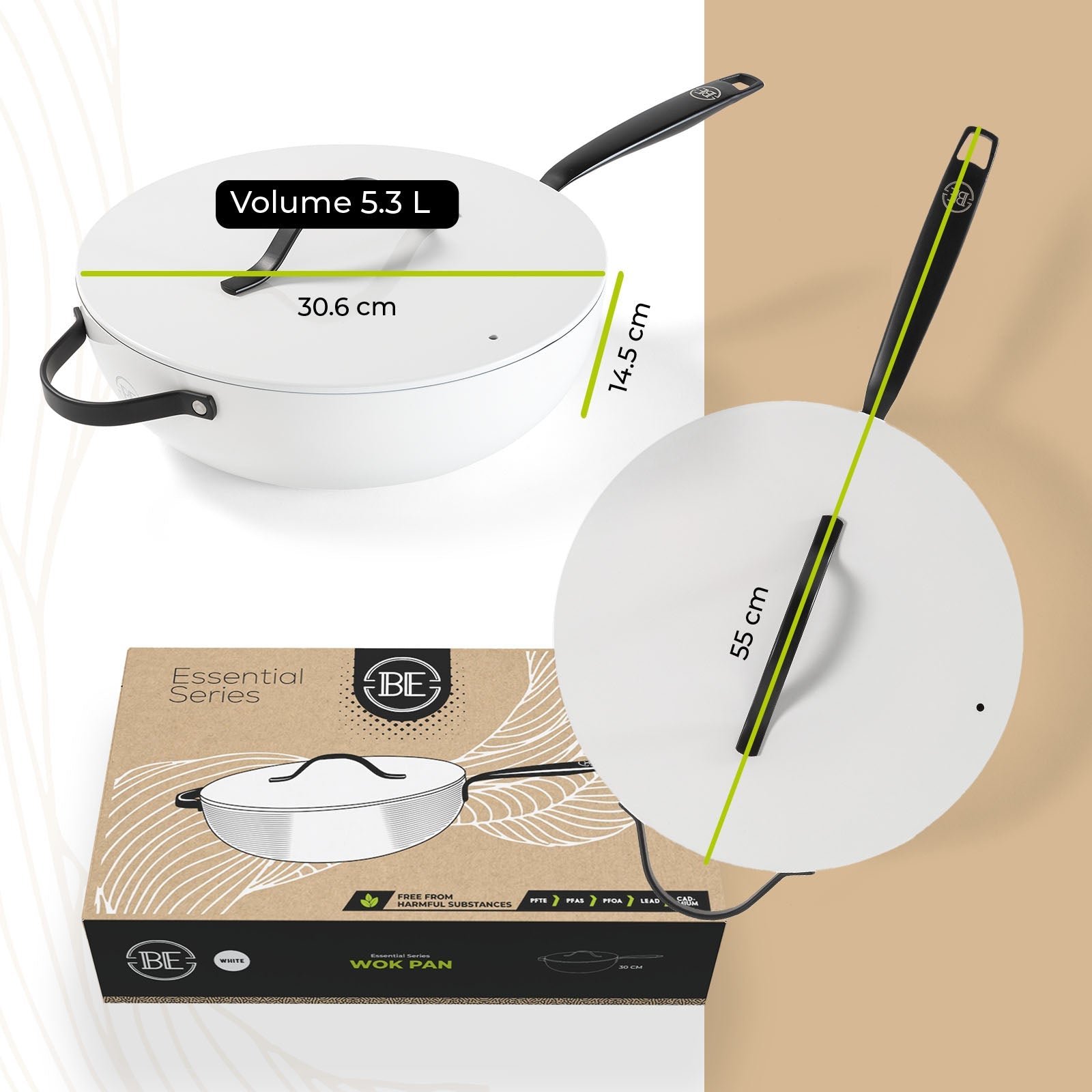 BE | LIVING Essential Series Wok with Lid - Ø 30 cm