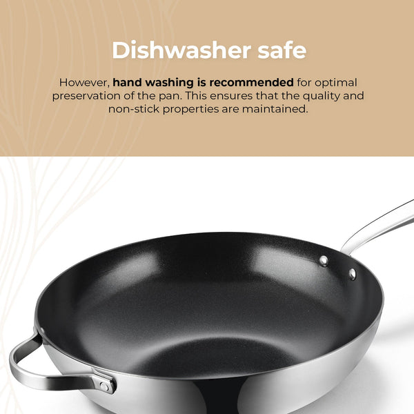BE | LIVING Essential Series Stainless Steel Black Wok Pan Ø 32 cm