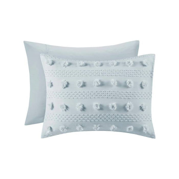 King/Cal King 3-Piece Blue Pompom Microfiber Hypoallergenic Comforter Set