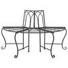 Half-Circle Outdoor Patio Garden Black Wrought Iron Tree Bench