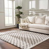 Kieu Taupe Checkered Plush Rug