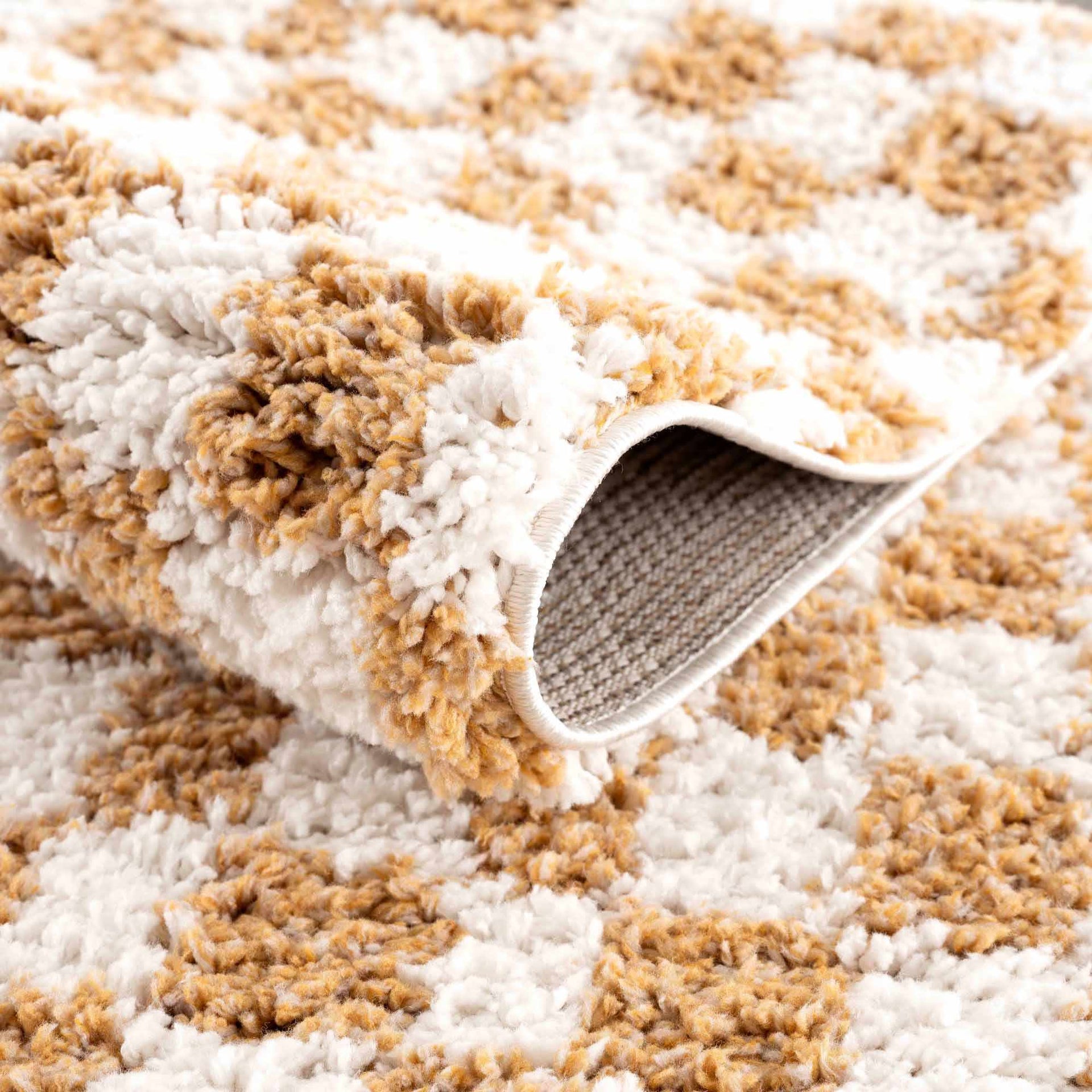 Kieu Mustard & Ivory Checkered Area Rug