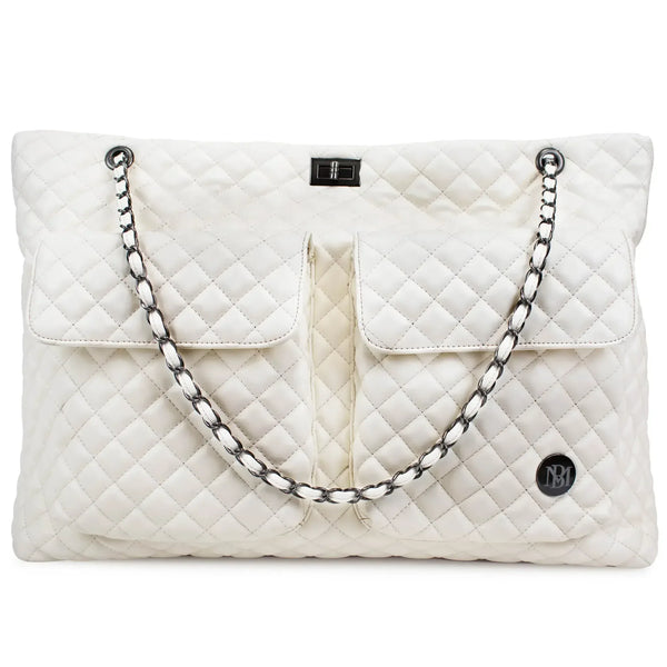 Diana Quilted Vegan Leather Weekender Tote Bag