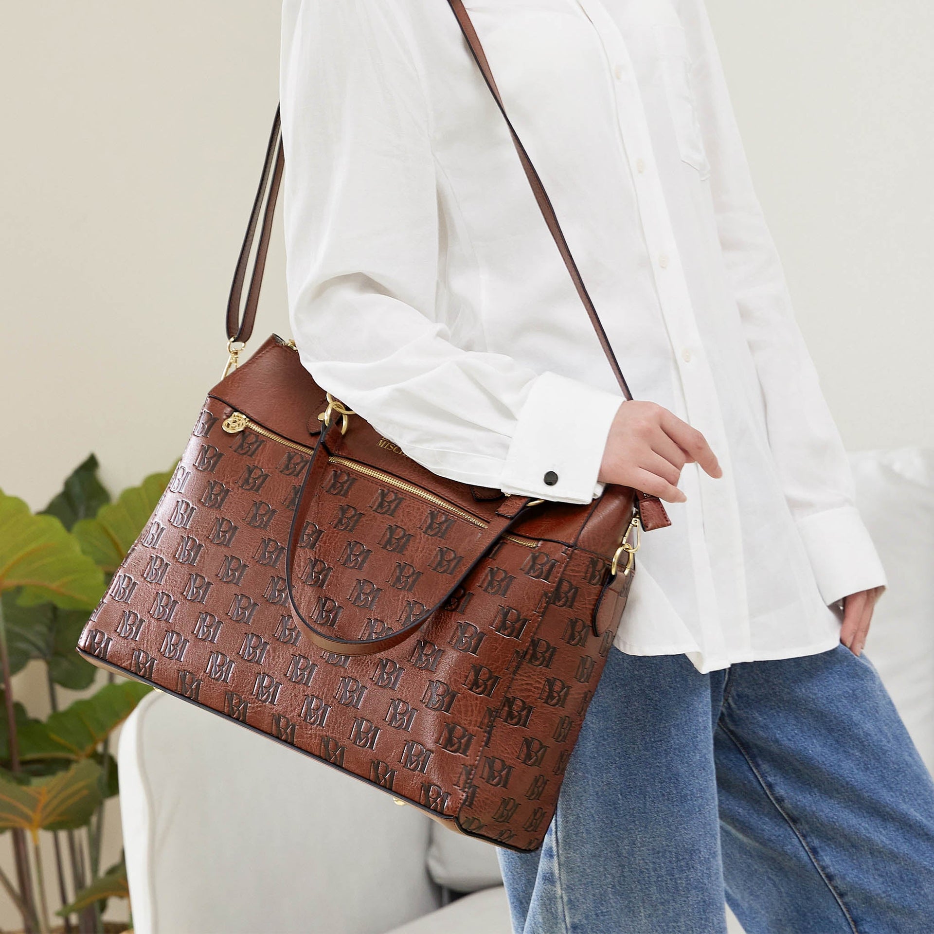 Madalyn Vegan Leather Weekender Tote Bag