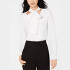 Bar III Women's Bow-Tie Blouse, Size Small - S/White
