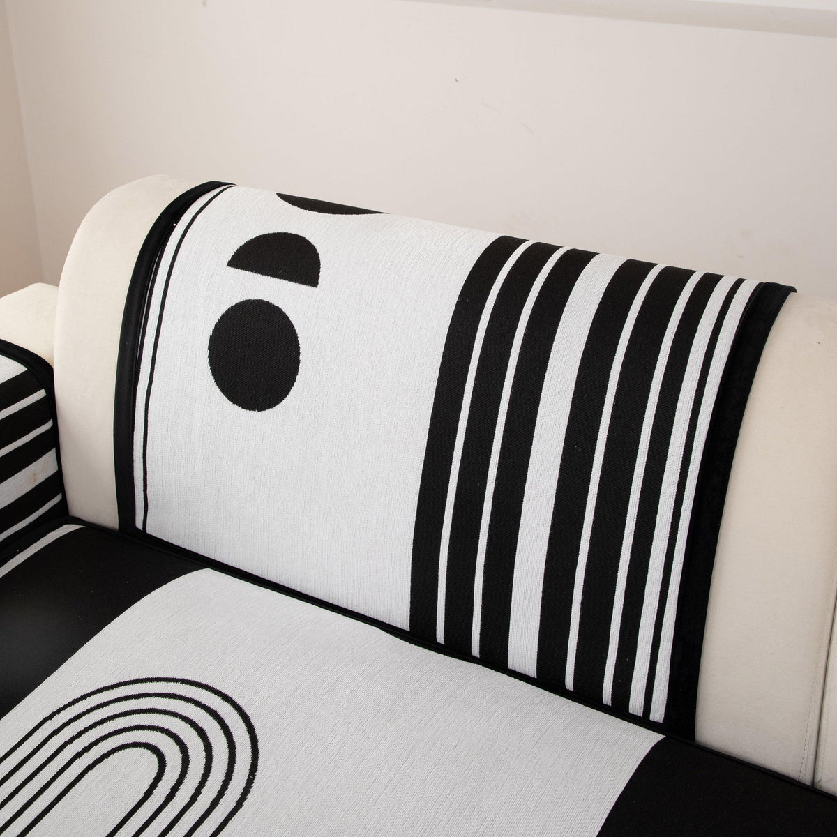 Modern Geometric Sofa Cover - Thick Woven, Pet Friendly, Stylish Couch Protector
