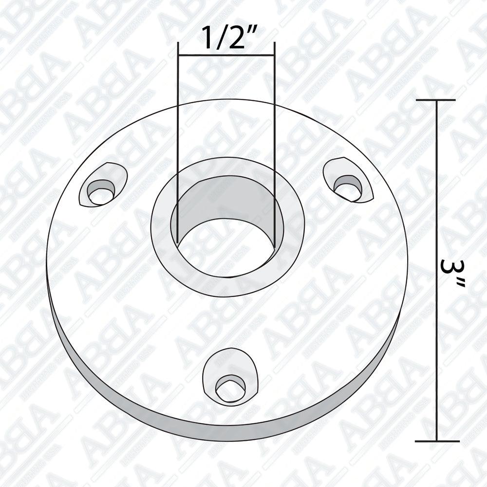 BP1 Brass Surface Mount Round Bracket for Landscape Lighting Fixture