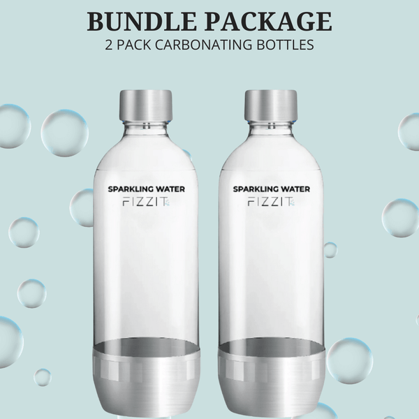 Replacement Bottle for Universal Soda Makers, Soda Stream Carbonating Sparkling Water Machine 1 Liter | 2 Pack