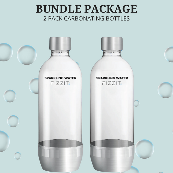 Replacement Bottle for Universal Soda Makers, Soda Stream Carbonating Sparkling Water Machine 1 Liter | 2 Pack