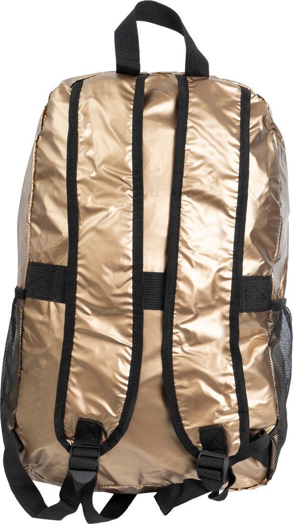 Boarding Pass Recycled Metallic Foldable & Packable Pouch Multi Compartment Backpack