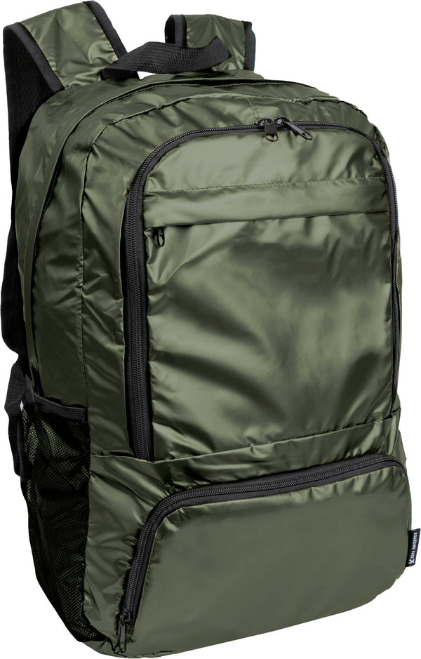 Boarding Pass Recycled Metallic Foldable & Packable Pouch Multi Compartment Backpack