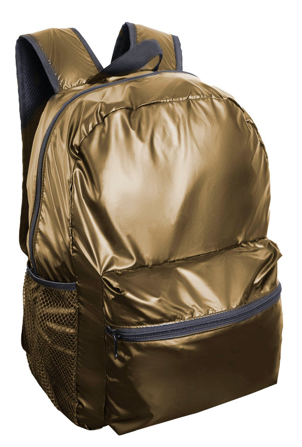 Boarding Pass Recycled Metallic Foldable & Packable Pouch Backpack
