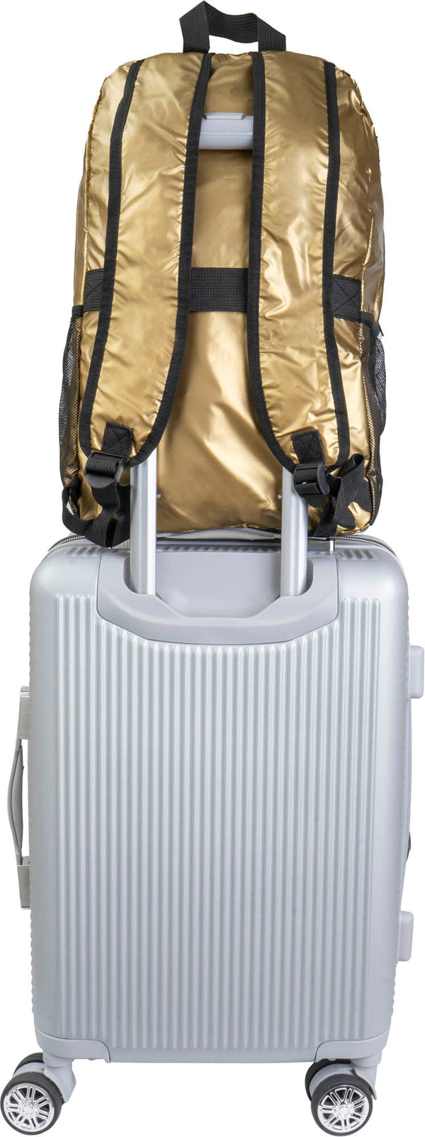 Boarding Pass Recycled Metallic Foldable & Packable Pouch Backpack