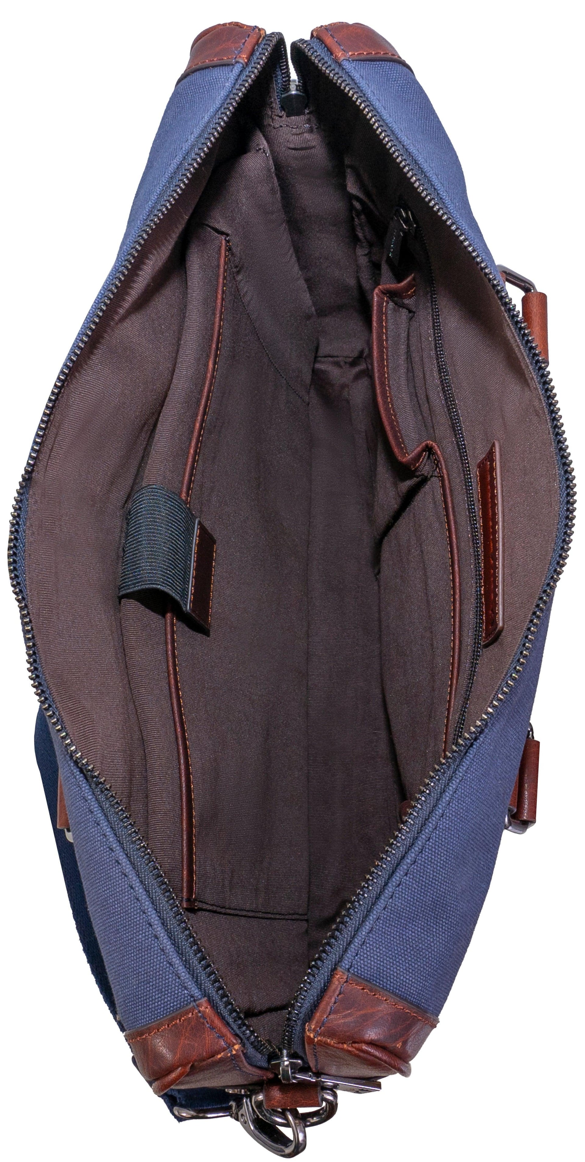 Boarding Pass The Toronto 16” Canvas & Leather Briefcase- Navy