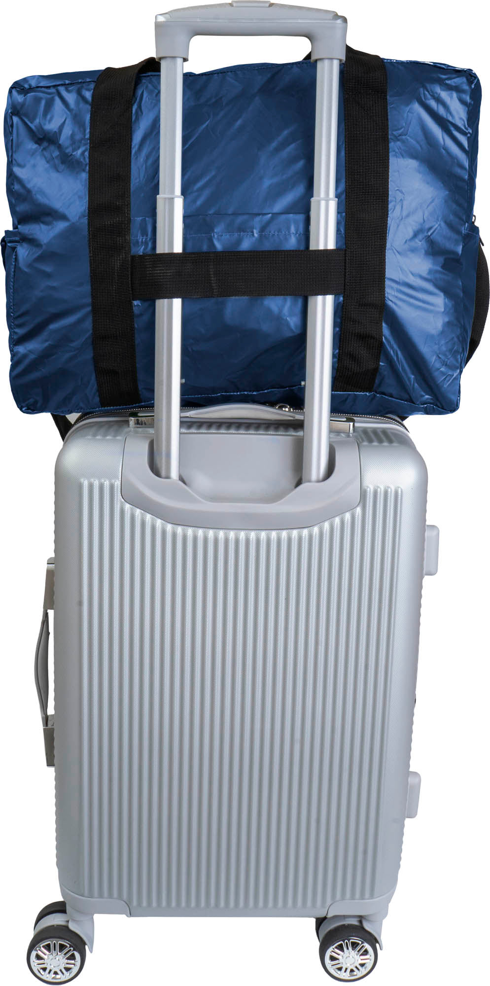 Boarding Pass Recycled Metallic Foldable & Packable Pouch Duffel Travel Bag