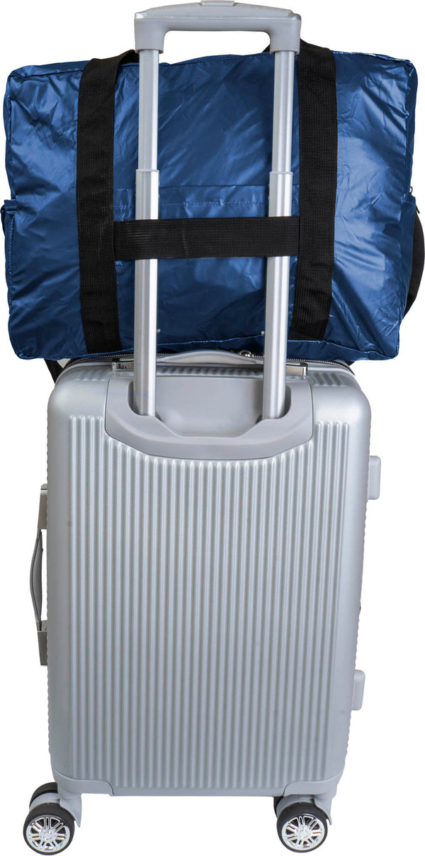 Boarding Pass Recycled Metallic Foldable & Packable Pouch Duffel Travel Bag