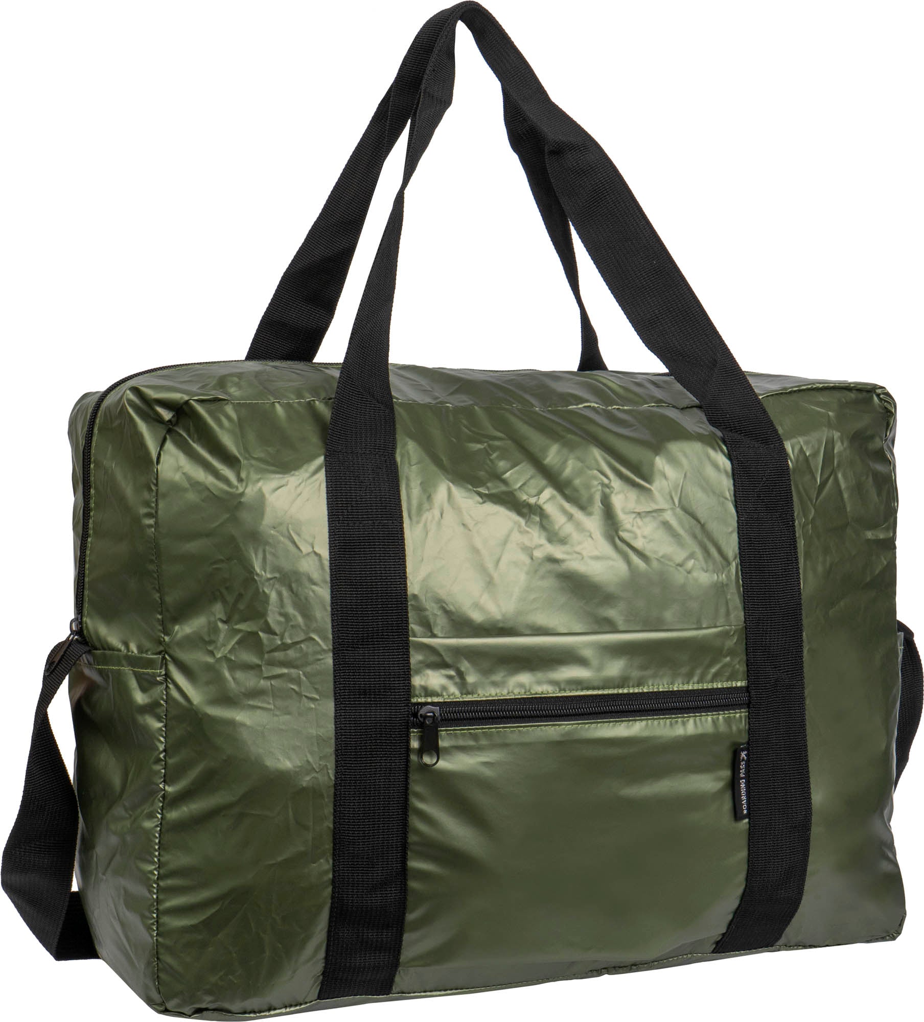 Boarding Pass Recycled Metallic Foldable & Packable Pouch Duffel Travel Bag