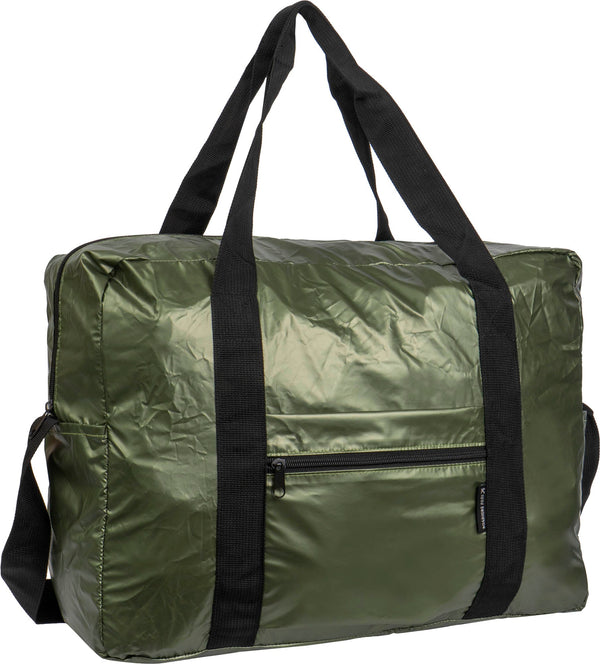 Boarding Pass Recycled Metallic Foldable & Packable Pouch Duffel Travel Bag