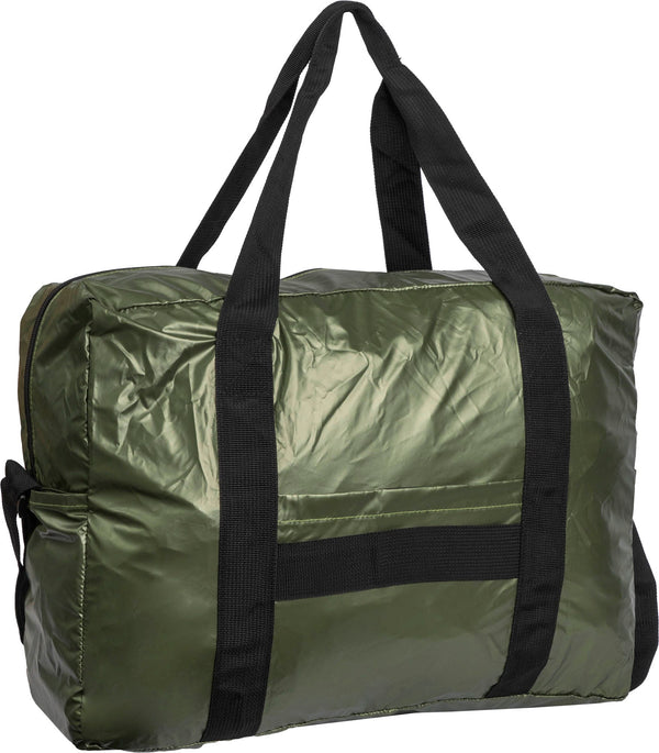 Boarding Pass Recycled Metallic Foldable & Packable Pouch Duffel Travel Bag