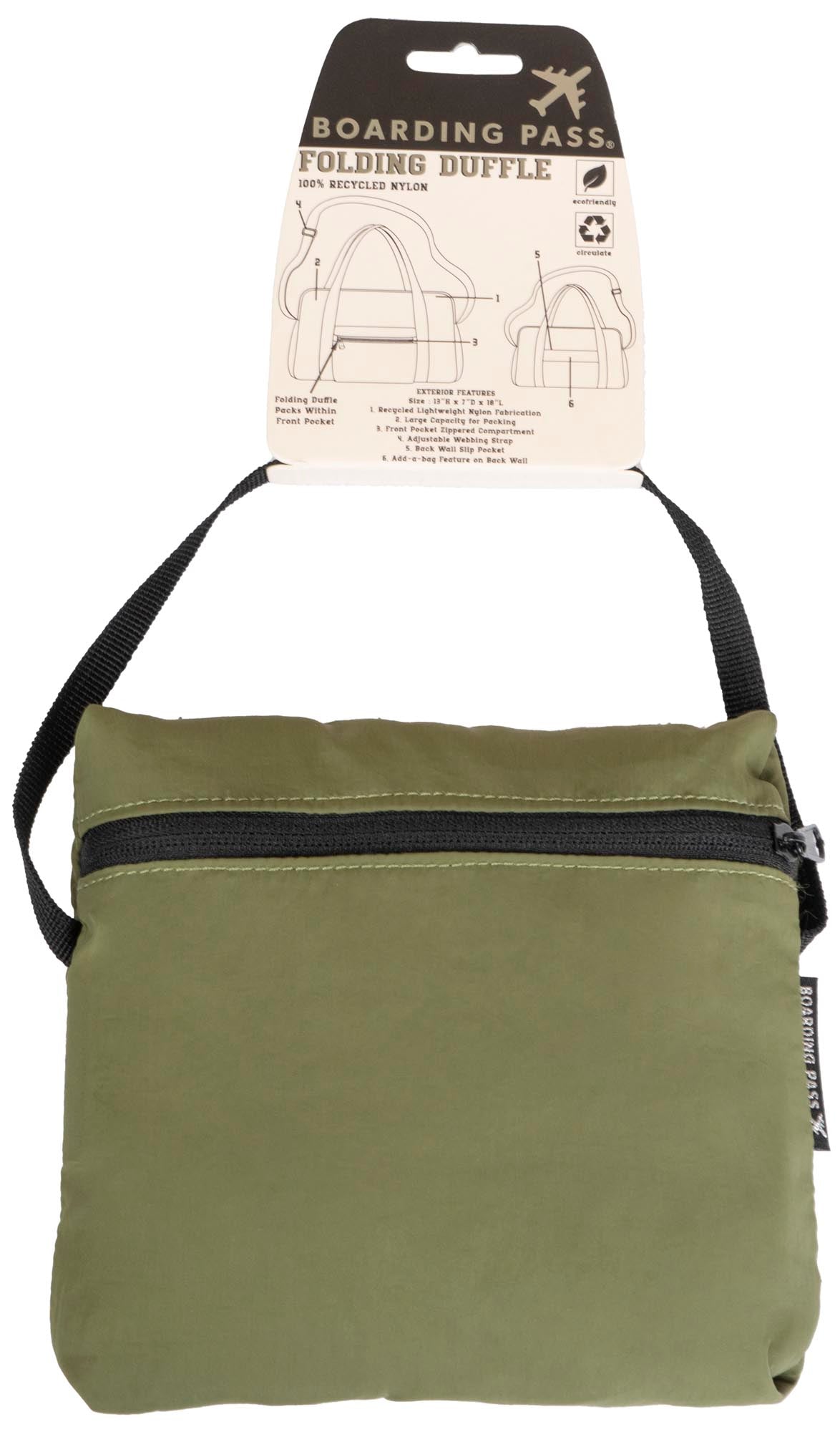 Boarding Pass Recycled Foldable & Packable Pouch Duffel Travel Bag