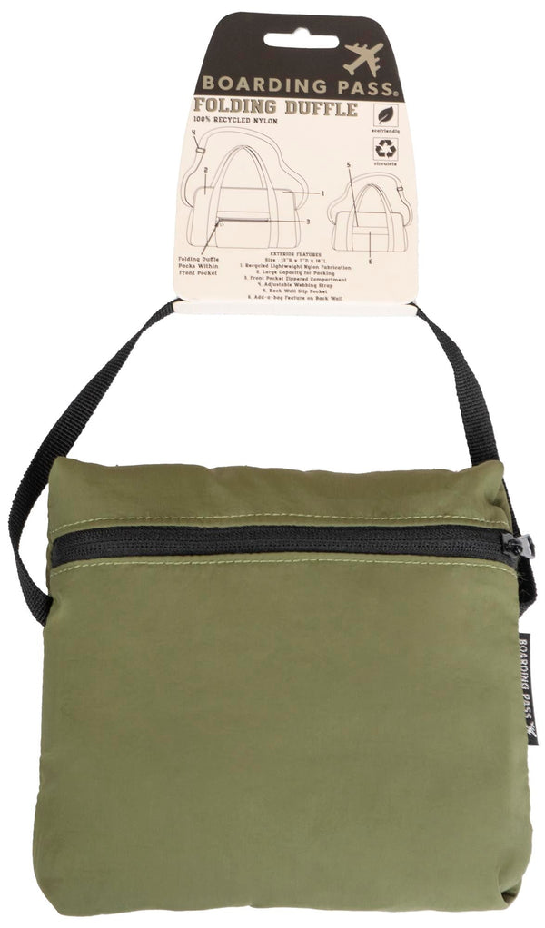 Boarding Pass Recycled Foldable & Packable Pouch Duffel Travel Bag