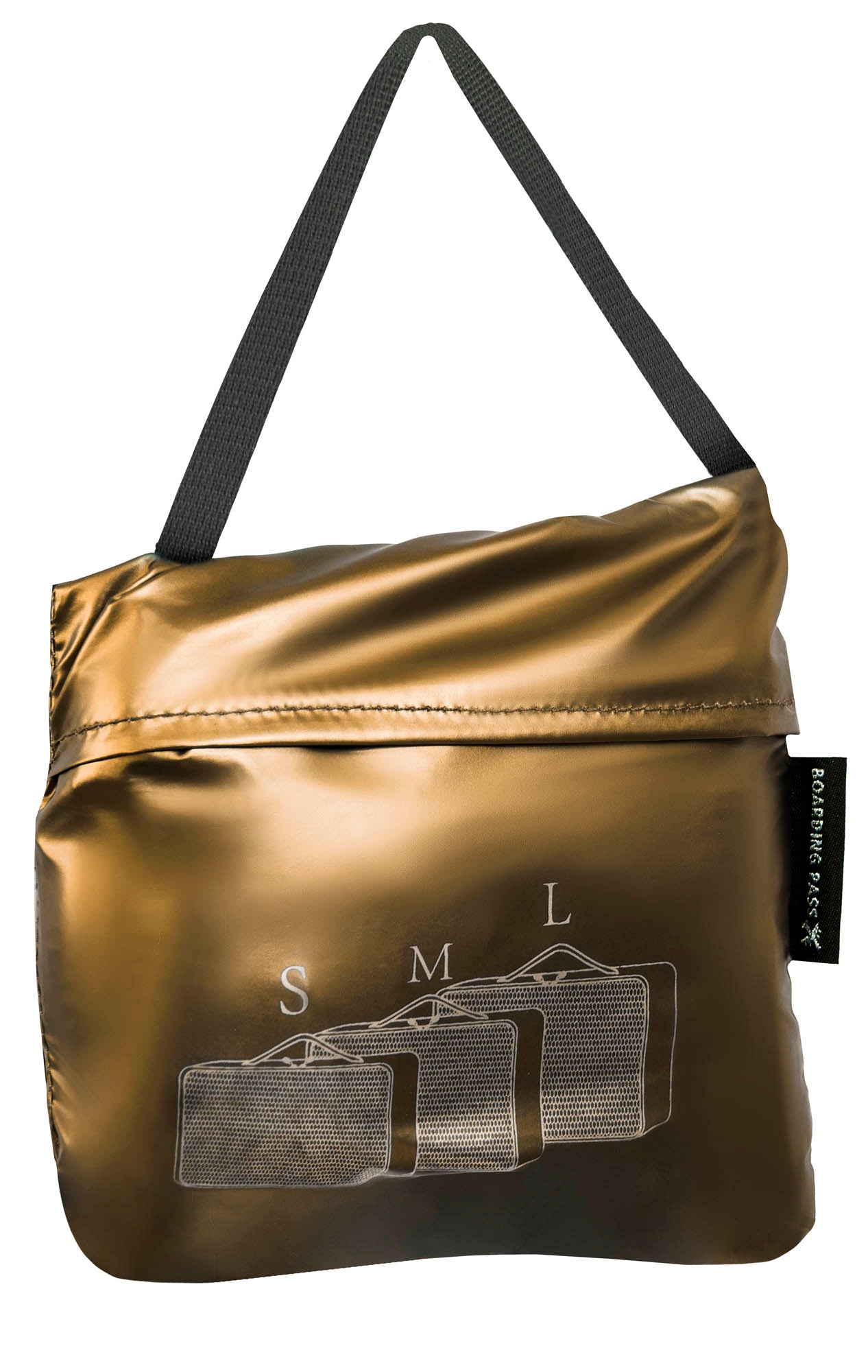 Boarding Pass Recycled Metallic Foldable & Packable Pouch Packing Cubes Set