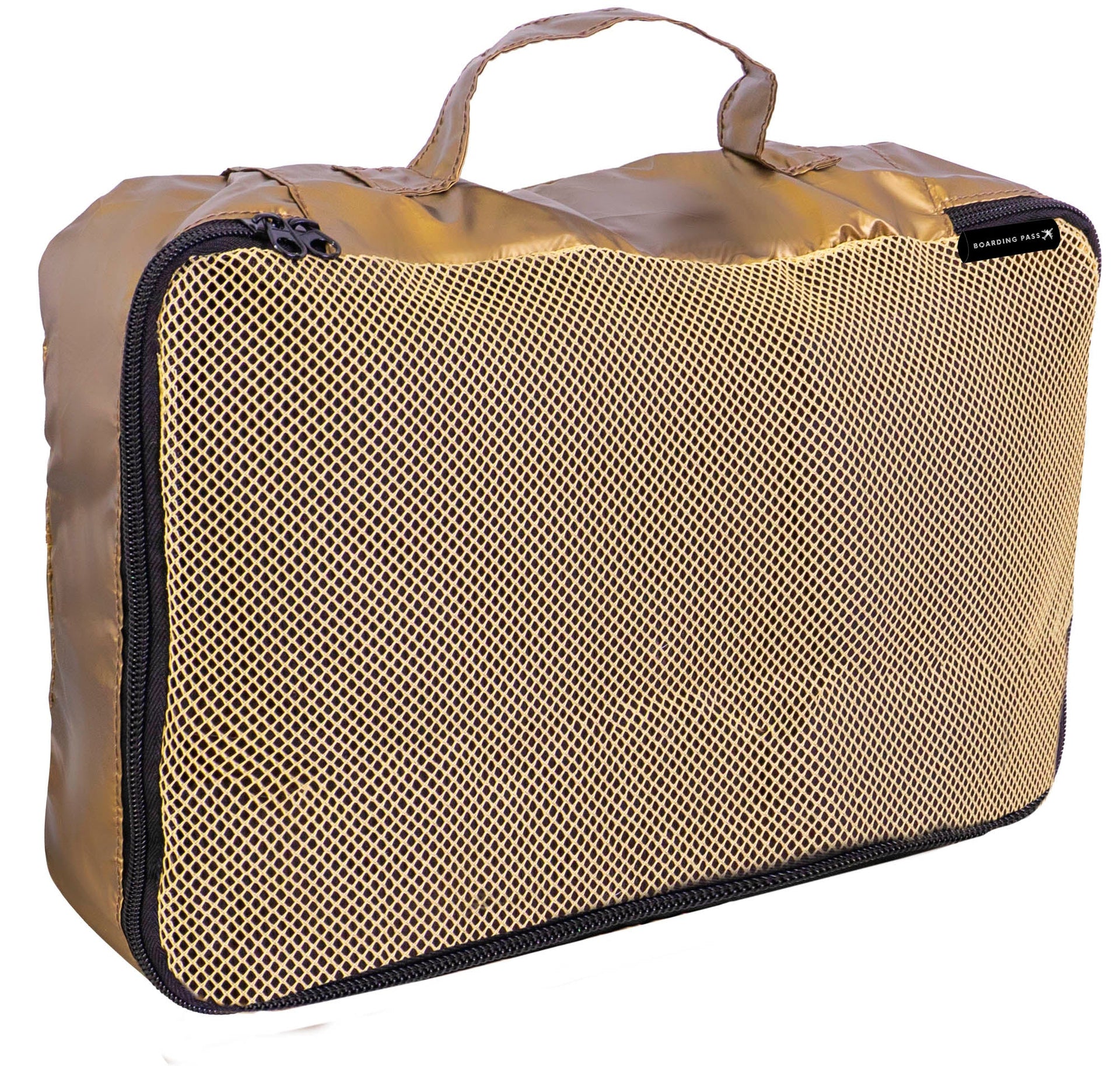 Boarding Pass Recycled Metallic Foldable & Packable Pouch Packing Cubes Set