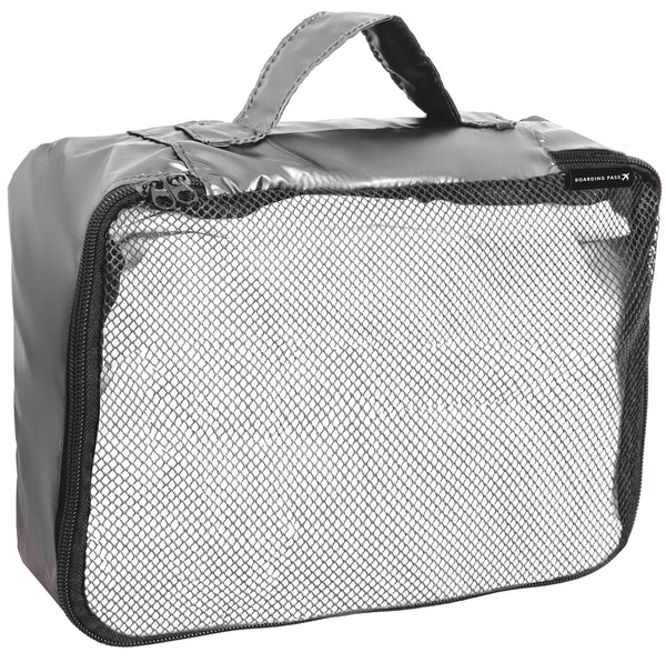 Boarding Pass Recycled Metallic Foldable & Packable Pouch Packing Cubes Set