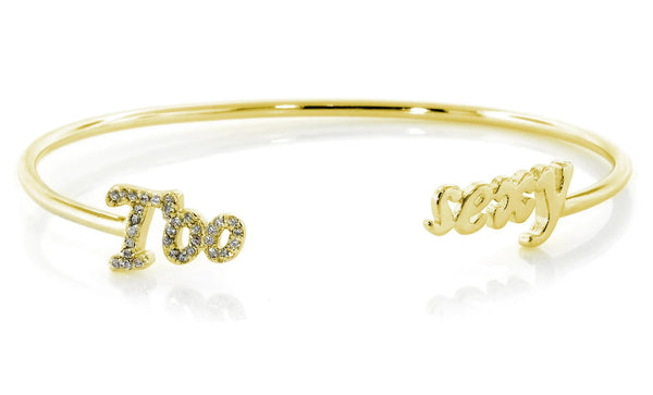 Adjustable Love Quotes Crystal CZ Bangle Bracelets - Gifts for You 'n Me
