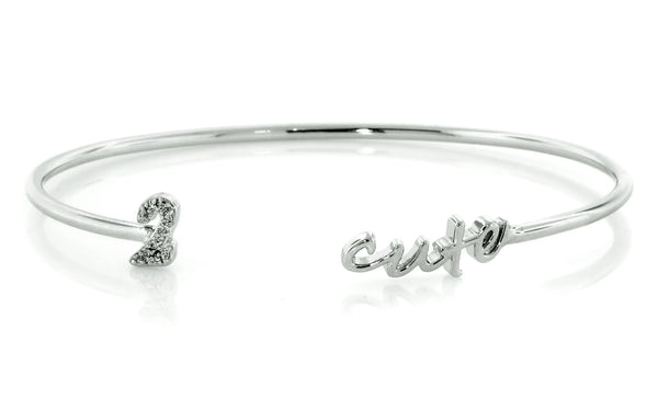 Adjustable Love Quotes Crystal CZ Bangle Bracelets - Gifts for You 'n Me