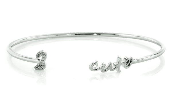 Adjustable Love Quotes Crystal CZ Bangle Bracelets