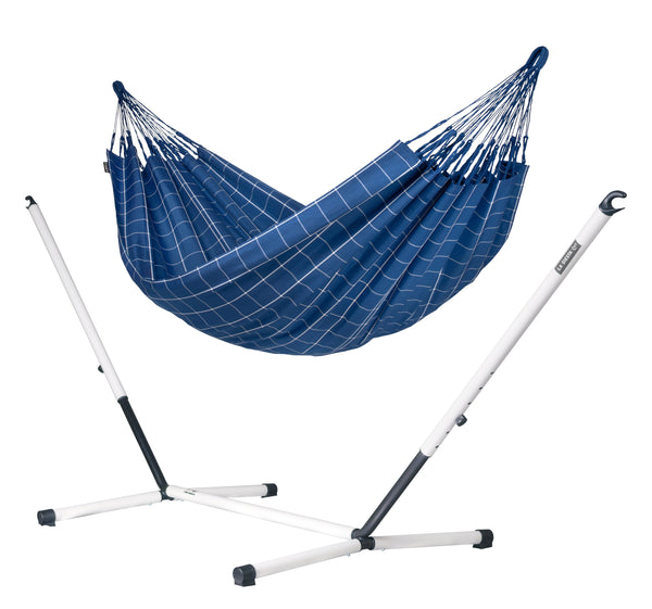 Nautico Cool Grey Outdoor Marine - Weather-Resistant Kingsize Hammock with Powder Coated Steel Stand