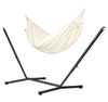 Nautico Anthracite Outdoor Vanilla -  Weather-Resistant Kingsize Hammock with Powder Coated Steel Stand