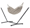 Nautico Anthracite Outdoor Almond - Weather-Resistant Double Hammock with Powder Coated Steel Stand