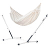 Nautico Cool Grey Outdoor Vanilla -  Weather-Resistant Kingsize Hammock with Powder Coated Steel Stand
