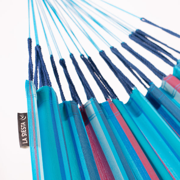 Nautico Cool Grey Outdoor Wave - Weather-Resistant Double Hammock with Powder Coated Steel Stand LA SIESTA