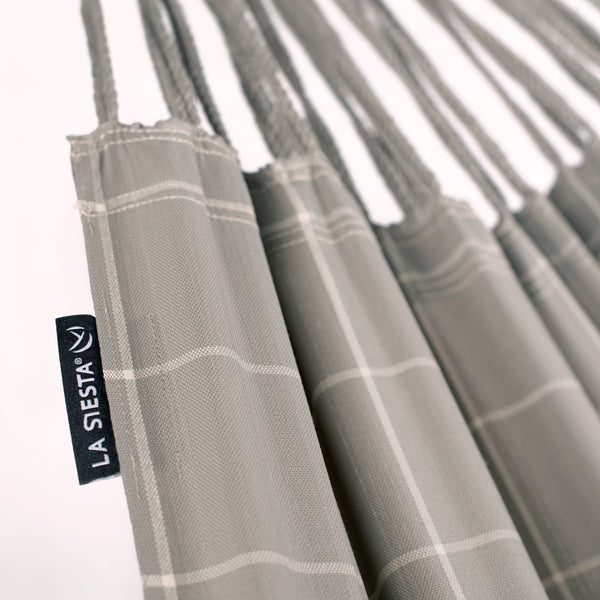 Nautico Cool Grey Outdoor Almond - Weather-Resistant Double Hammock with Powder Coated Steel Stand LA SIESTA